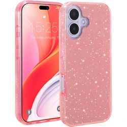 Pink Glitter Bling Phone Case with Sparkling Design - iPhone 12 Mini (Pink)