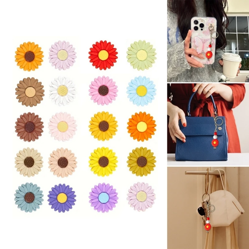 

20Pcs Unique Silicone Beads Keychain Decoration Colorful Bead for Necklace