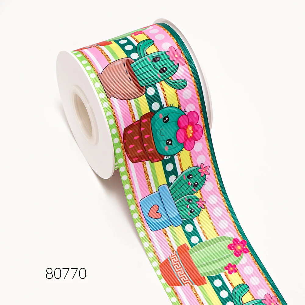 Ribbon Decoration Ribbon Supplies Wrapping Ribbon Grosgrain Ribbon Cartoon Printed Grosgrain Ribbon for Festival Supplies Gift Packaging Wedding Decoration 50yard