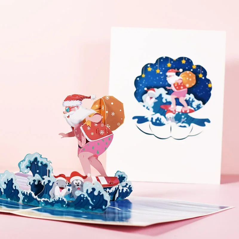 3D Pop UP Santa Cards Marry Christmas Greeting Card Party Invitations Gifts New Year Gift Card Anniversary Postcard greeting cards