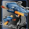 Dinosaur Soft Bullet Gun Saucer Ejection Unpowered Catapult Gun Outdoor Shooting Competition Game Kid Interactive Toy Party Gift 6