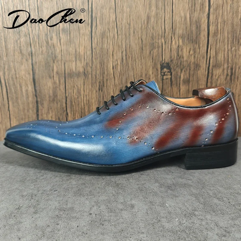 LUXURY FASHION DESIGNER MEN LEATHER SHOES LACE UP POINTED MIXED COLOR CASUAL DRESS MAN SHOE WEDDING OFFICE OXFORD SHOES FOR MEN