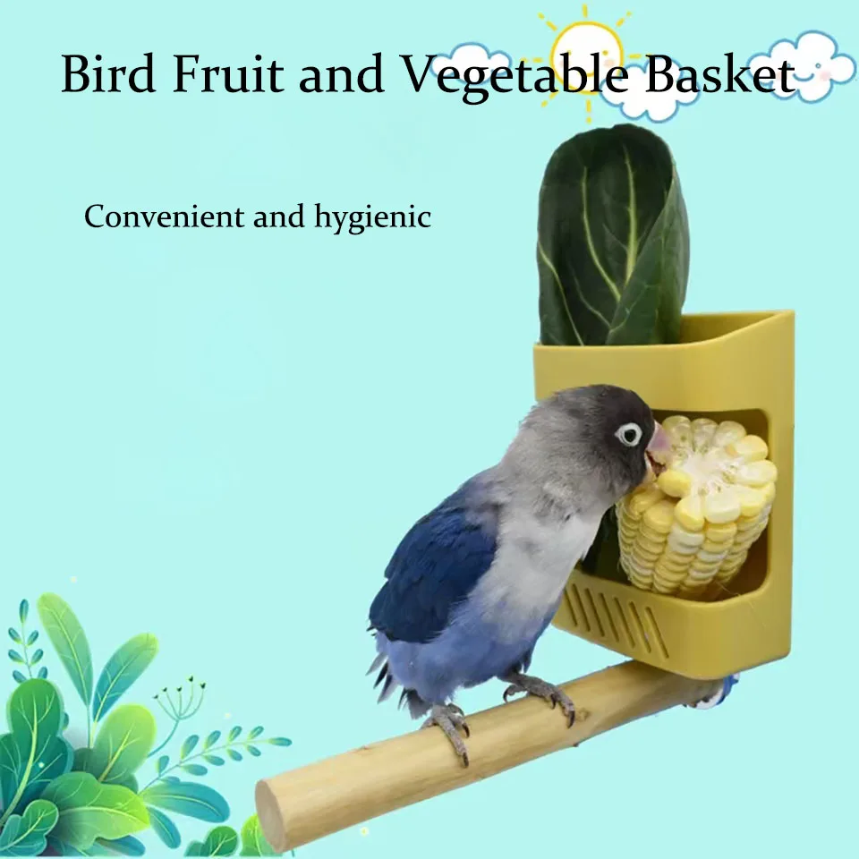 

Parrot Fruit Blue Vegetable Rack Clip Tiger Skin Cuttlefish Bone Frame Foraging Toys Rutin Chicken Cage Food Box Bird Supplies