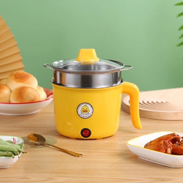 Mini olla eléctrica multifuncional para dormitorio de estudiantes, olla  caliente eléctrica para Fideos de cocina, olla pequeña para el hogar,  revestimiento de acero inoxidable, 1.8L, 220V - AliExpress