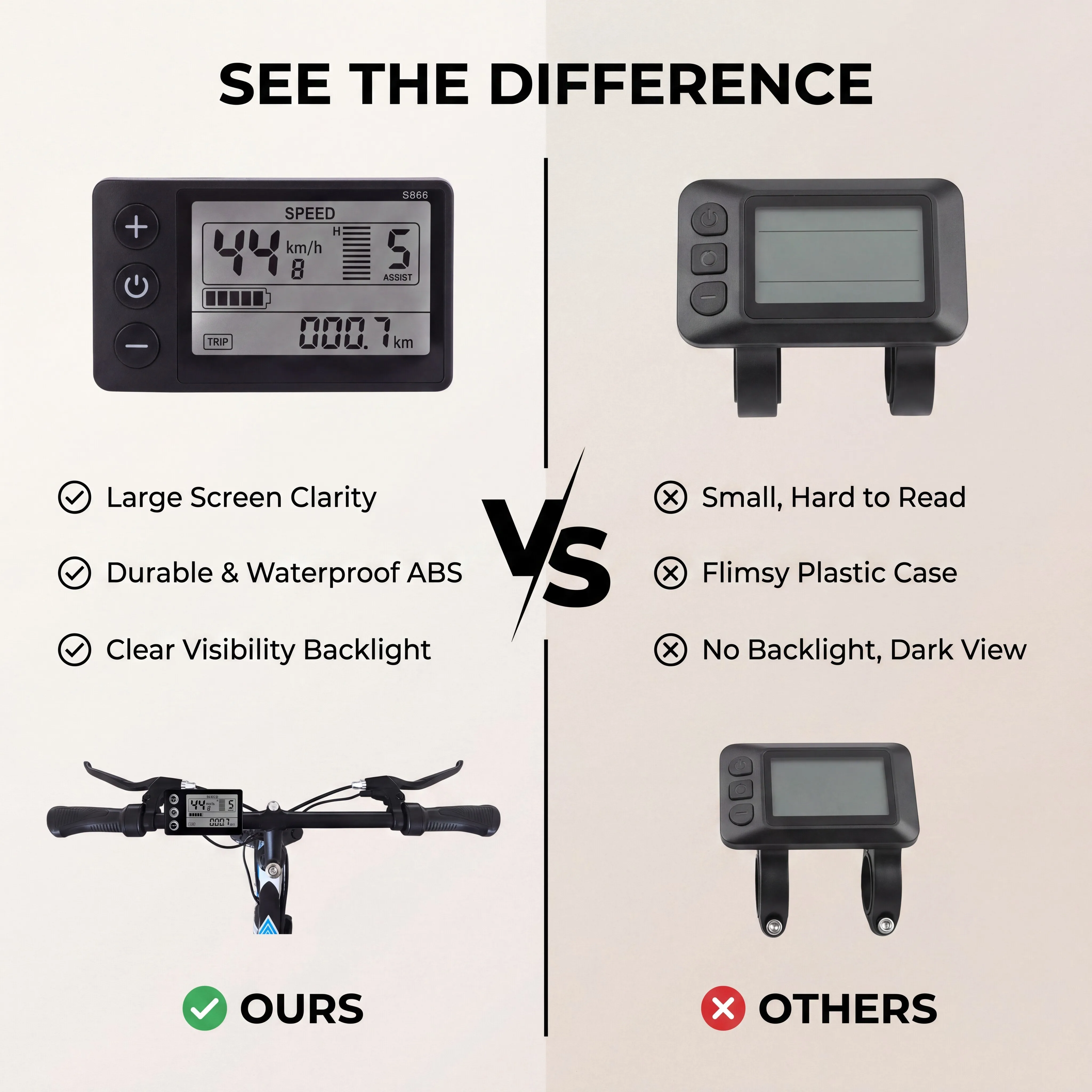 Advanced Electric Scooter Control Panel with LCD Display
