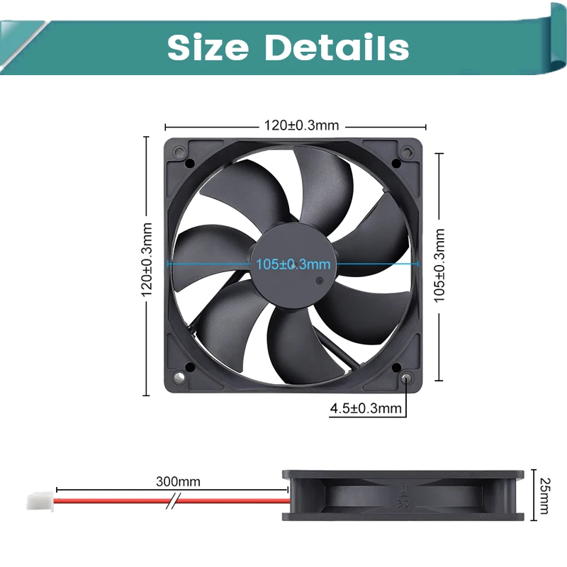 Cooling fan 120mm 1 sleeve/ball 120x120x25mm FG PWM USB 4PIN DC for PC computer case