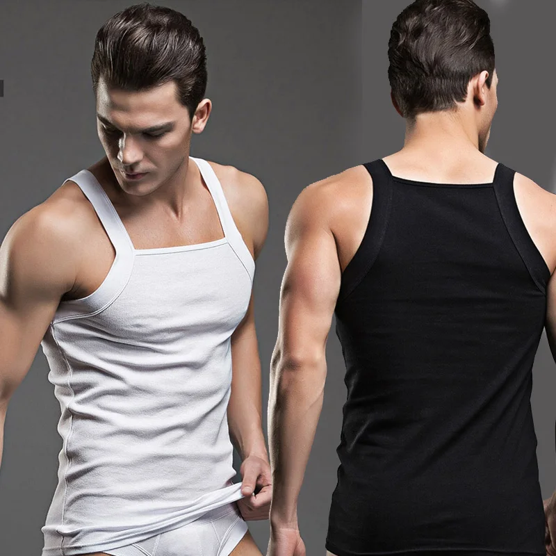 Superbody Cotton New Men Underwear Fashion Tank Tops Solid Vest Brand