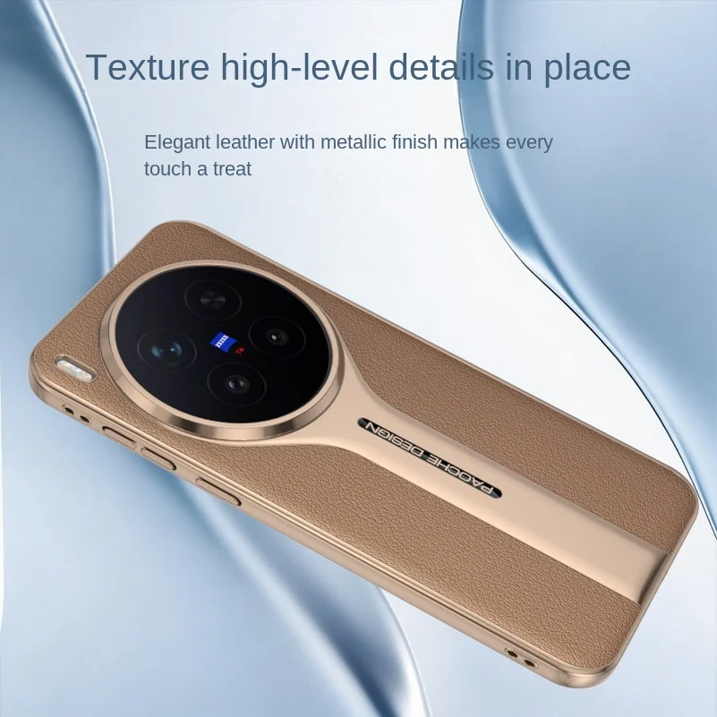 Sporty Luxury Leather Protective Case with Camera Lens Frame Raised Design