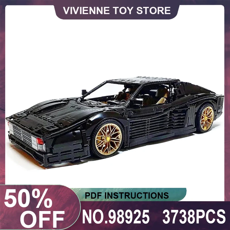 

New MOC-98925 Technical Super Sports Black Car Model 3738pcs Building Blocks Bricks Puzzle Toy Car Adult Birthday Boys Gifts