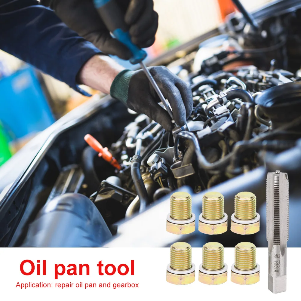 Portable Oil Pan Drain Sump Plug Key Car Repair Combination Suit M13x1.25mm Oil Drain Plug Screws Repair Bolt Set