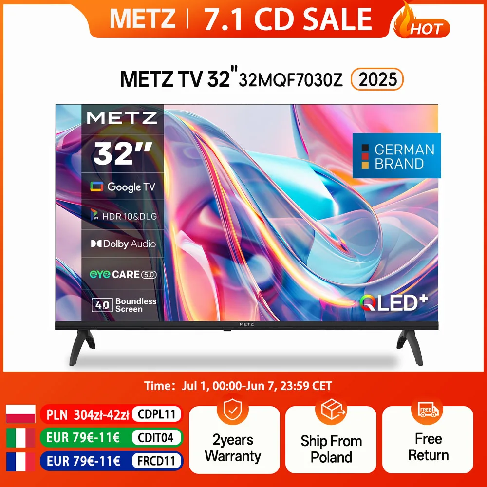 Telewizor Metz QLED TV 32 ” z Polski za $104.44 / ~405zł