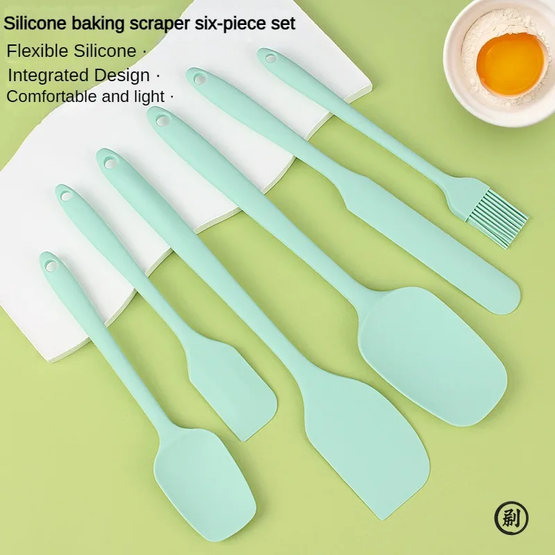 6pc Silicone Spatula set for baking-cake frosting kit with brush, non-stick scrapers & cream spreads | cute kitchen gadgets 6pc Silicone Spatula set for baking-cake frosting kit with brush, non-stick scrapers & cream spreads | cute kitchen gadgets