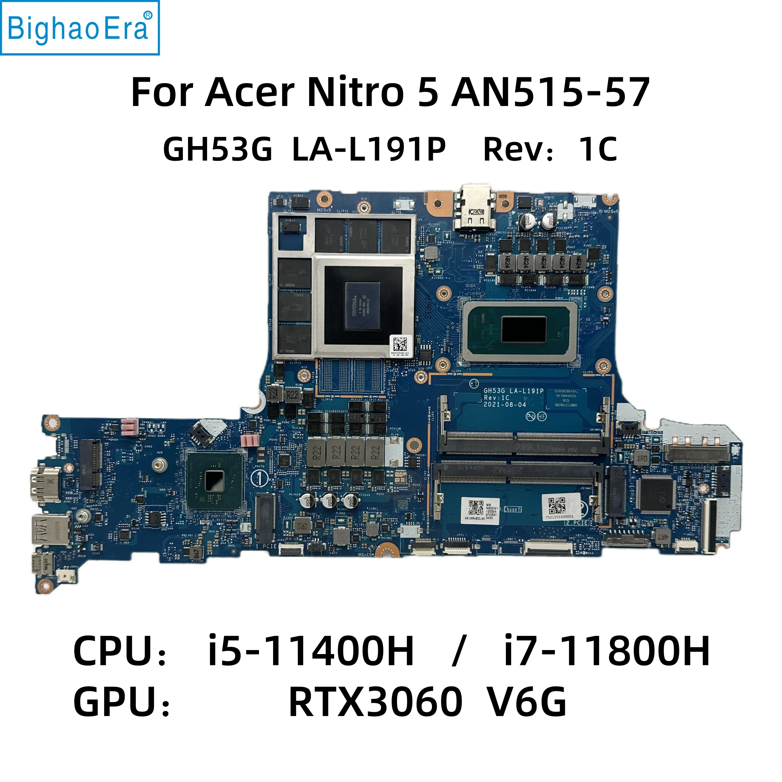 Para Acer Nitro 5 AN515 57 Laptop Placa m e GH53G LA L191P Com I5 Para Acer Nitro 5 AN515 57 Laptop Placa m e GH53G LA L191P Com I5