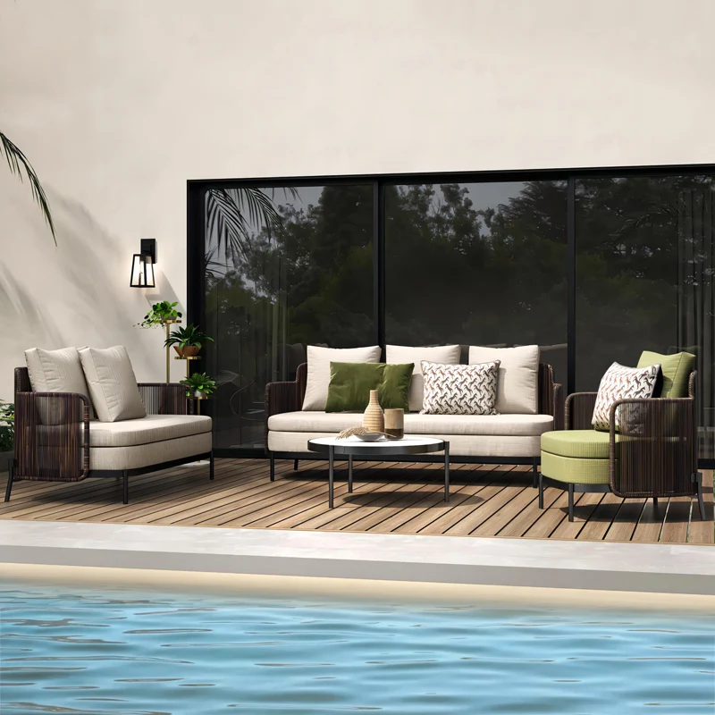 

Hotel Villa Outdoor Sofa Waterproof Modern Luxury Recliner Outdoor Sofa Large White Living Sillones Moderno Home Furniture
