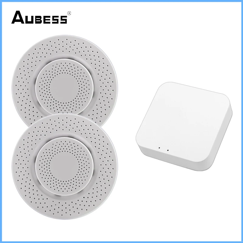 Aubess Zigbee Tuya CO2 Sensor Carbon Dioxide Detector Smart Home Air Box Formaldehyde VOC Temperature Sensor Humidity Detector home alarm system keypad Alarms & Sensors