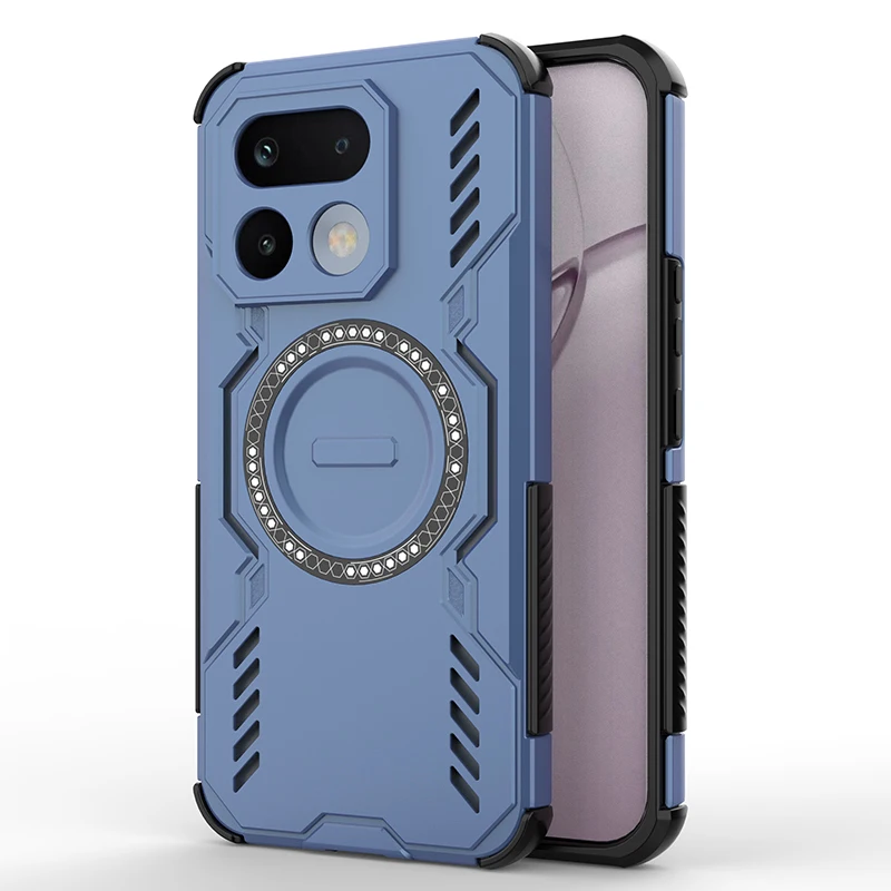 Armor Magnetic Case with Heat Dissipation and Wireless Charging - Shockproof Protective Shell
