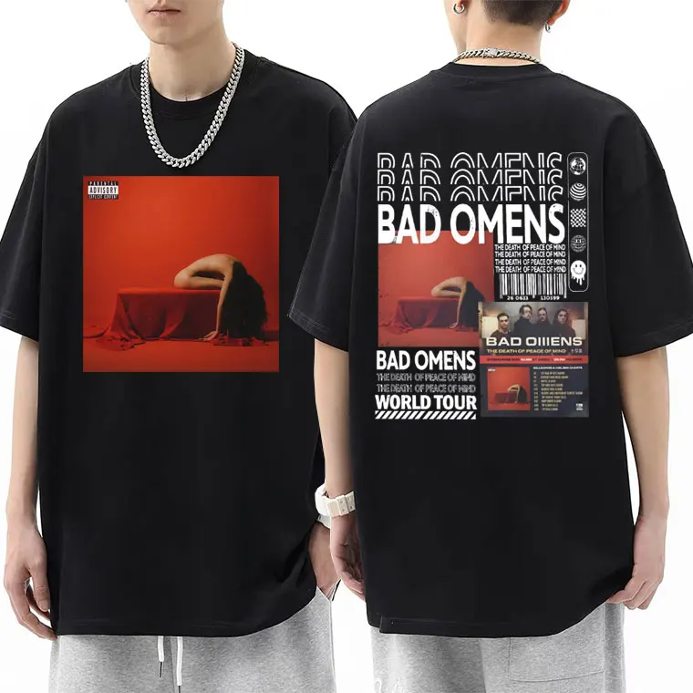 

America Rock Band Bad Omens Merch Tshirt The Death of Peace of Mind Music Album Graphic T-shirts Men Women Casual Oversized Tees