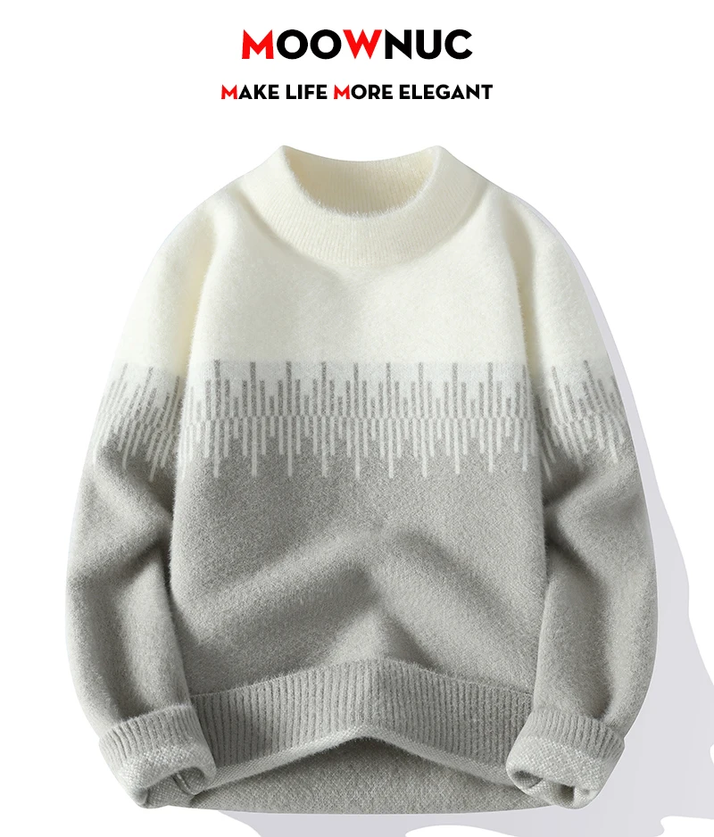 Description Picture 2 of itemStreetwear Casual Sweater For Men Spring Pullovers Men's Clothing Men's Sweat-shirt Knit Autumn Fashion Hombre Warm Solid Male