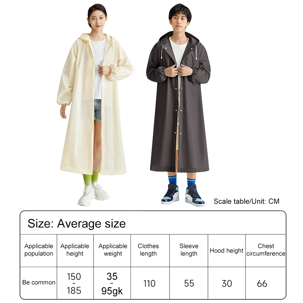 Adult Long Raincoat Reusable EVA Unisex Thickened Waterproof Camping Rainwear Suit raincoat poncho