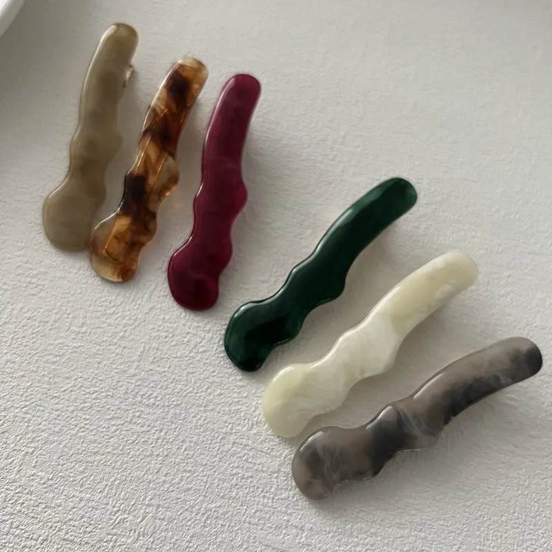 Ins New Acetate Hair Clips Barrettes Sweet Irregular Wave Geometric Side Pin Korean Headwear Women Girls Hair Accessories