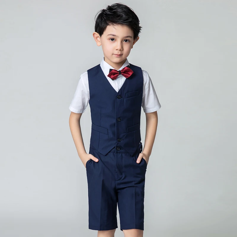 

3 Pieces Formal Boy's Suit High Quality Vest Shirts Overalls Boy Child Costume for Children 2 to 14 Years Gentleman Fashion