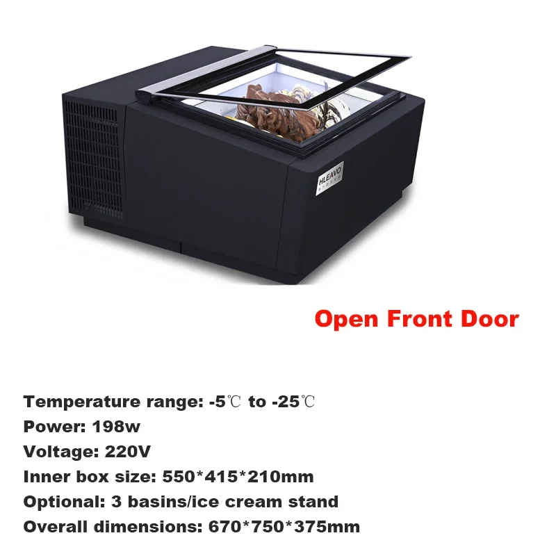Commercial Ice Cream Dessert Freezer Desktop Ice Cream Frozen Float Display Cabinet Freezer