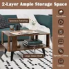 Small Coffee Table for Small Space, 2-Tier Wooden Center Table with Open Storage Shelf, Side Baffle, Easy Assembly 6