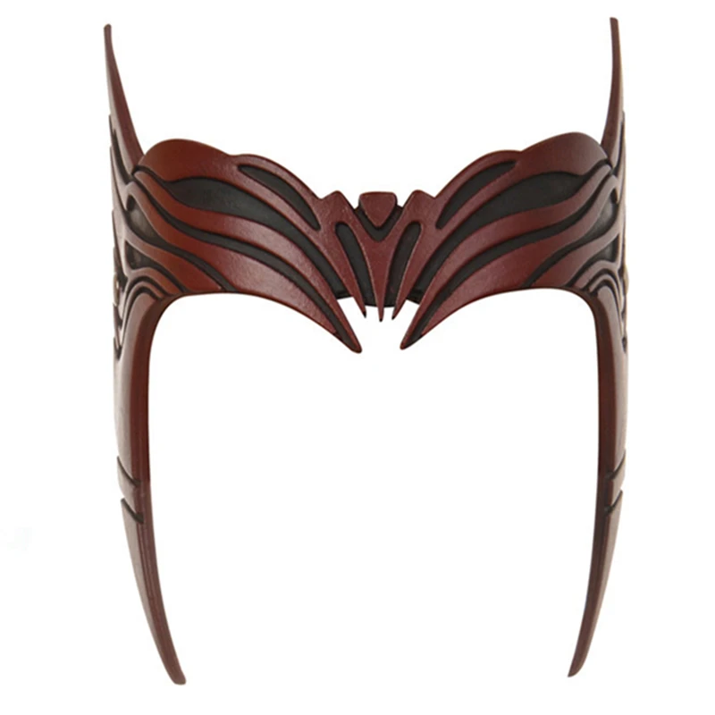 Marvel Superhero Scarlet Witch Crown Cosplay Costume Wanda Pu Mask
