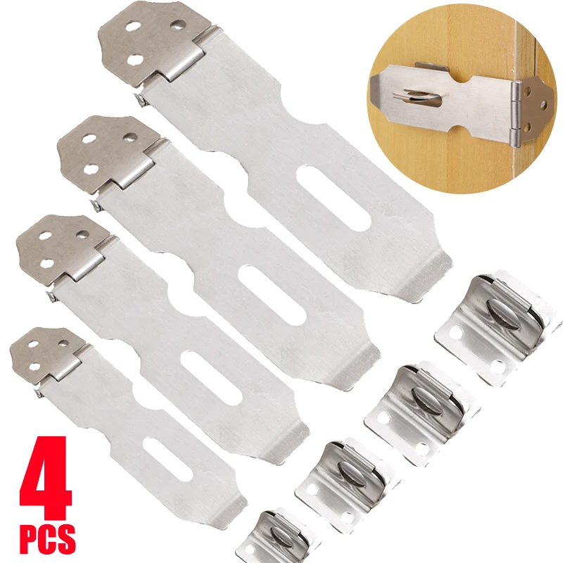 Door Latch Sliding Door Latch Cabinet Locks Stainless Steel Door Hasps Door Cabinet Drawer Locks Anti-Theft Hasp Bolt Latch Lock Buckle for Hardware Accessories