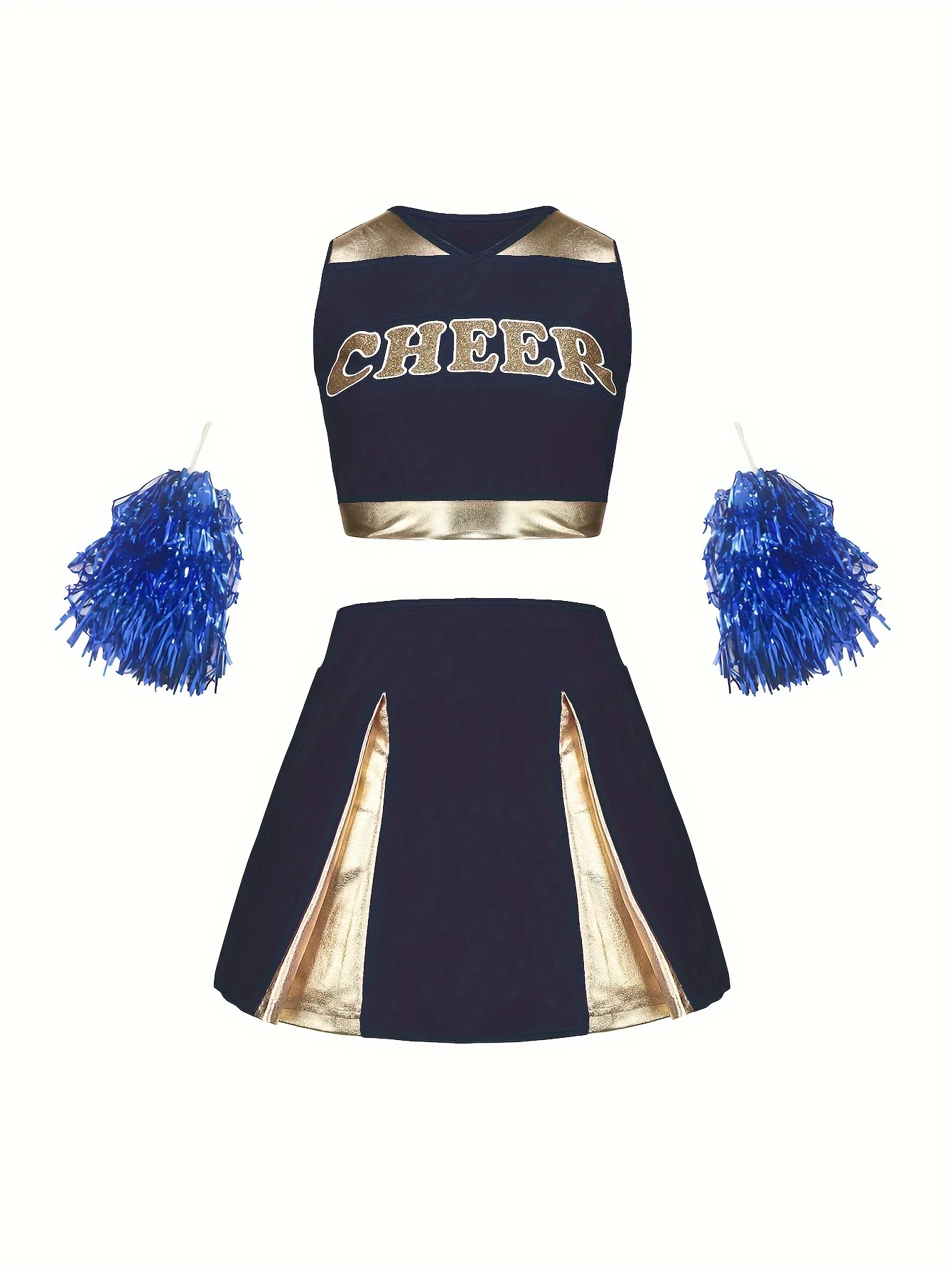 Cheerleading suit children girls cute performance clothes holiday party sportswear multi-color optional send pom poms