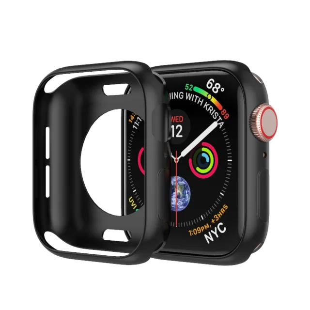 Candy Soft Silicone Case for Apple Watch 3 2 1 42MM 38MM Cover Protection Shell for iWatch 4 5 6 SE 40MM 44MM Watch Bumper 7 black
