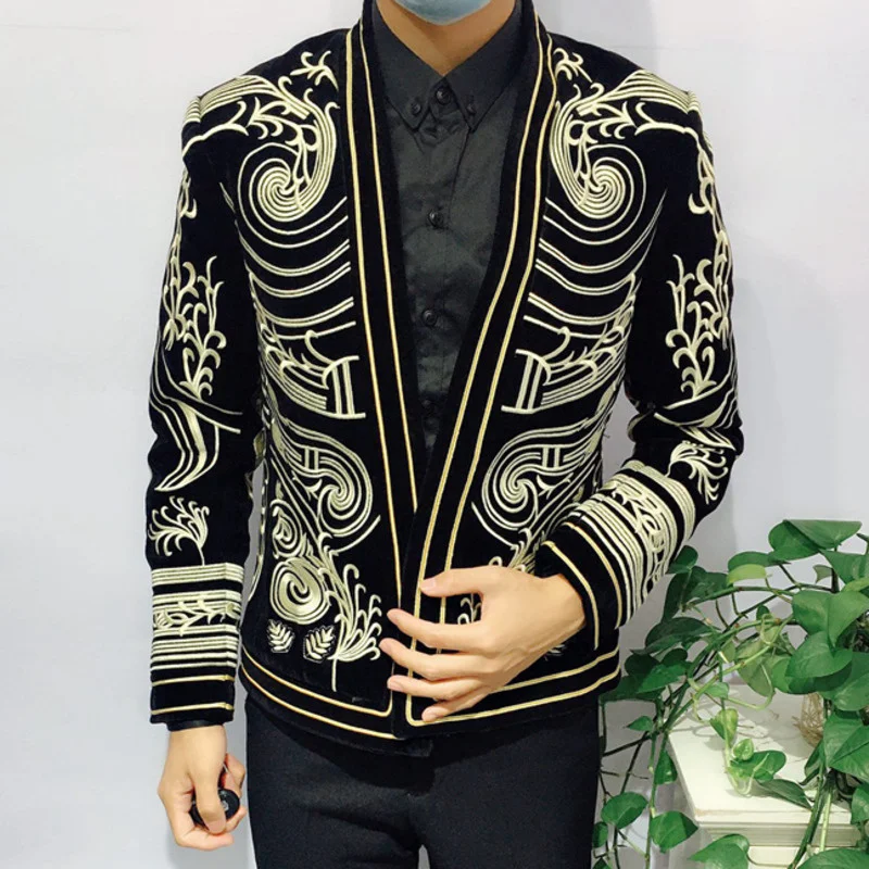 sport coat Masculino Terno Blazer Masculino Slim Fit Luxury Baroque Blazer Men Heavy Wormanship Embroidery Suit Jacket Male Blazers Men coat suit for men