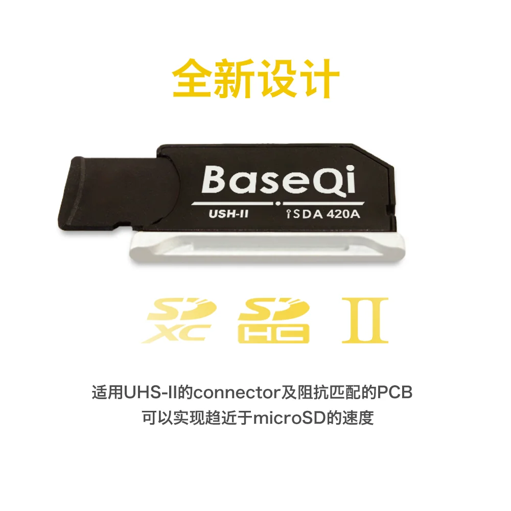 Фото Черная Алюминиевая невидимая карта памяти BaseQi для MacBook 420AHB, адаптер для карт Micro SD/TF для MacBook Pro Retina, устройство для чтения SD-карт 14/16 дюйма №2