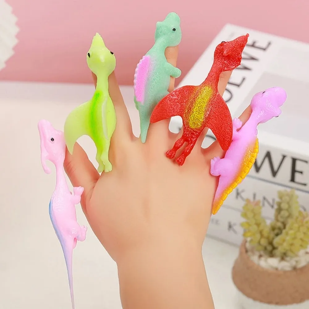 10pcs Dinosaur Finger Catapult Toy TPR Turkey Finger Slingshot For Kids Birthday Party Favors Goodie Bag Pinata