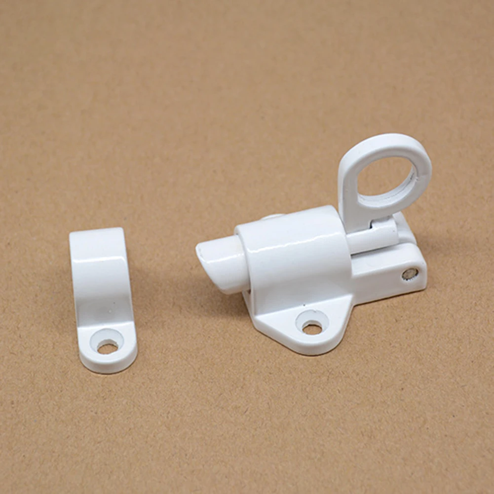 1 Set Self-closing Latch Bolt Spring Loaded 58 X 44 Mm Aluminum Alloy Black/White/Silver Pull Ring Bounce