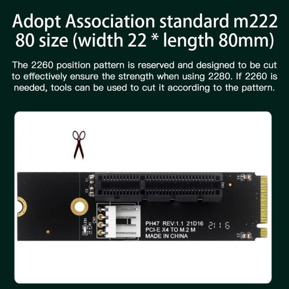 M Chave para PCIe X4 Adaptador com