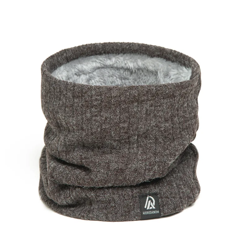 

New Autumn Winter Thickened Fleecing Children Neckerchief Men Women Ring Neck Solid Warm Knitted Simple Scarf For Luxury Unisex