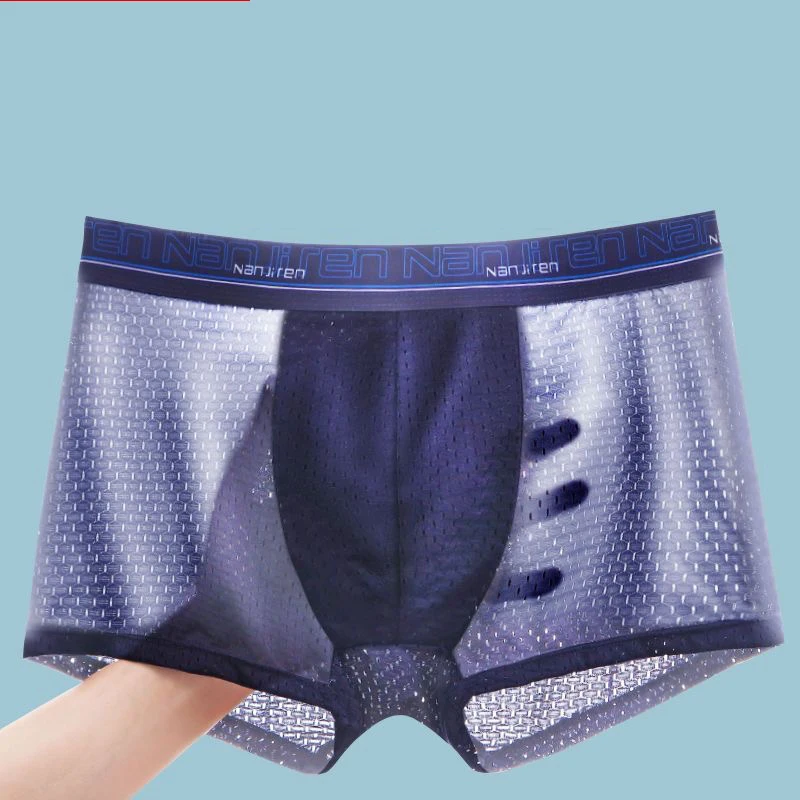 Men Underwear Ice silk Men's Panties Boxershorts Men Ropa Interior Hombre Calzoncillos Breathable Mesh Men's Boxer Shorts