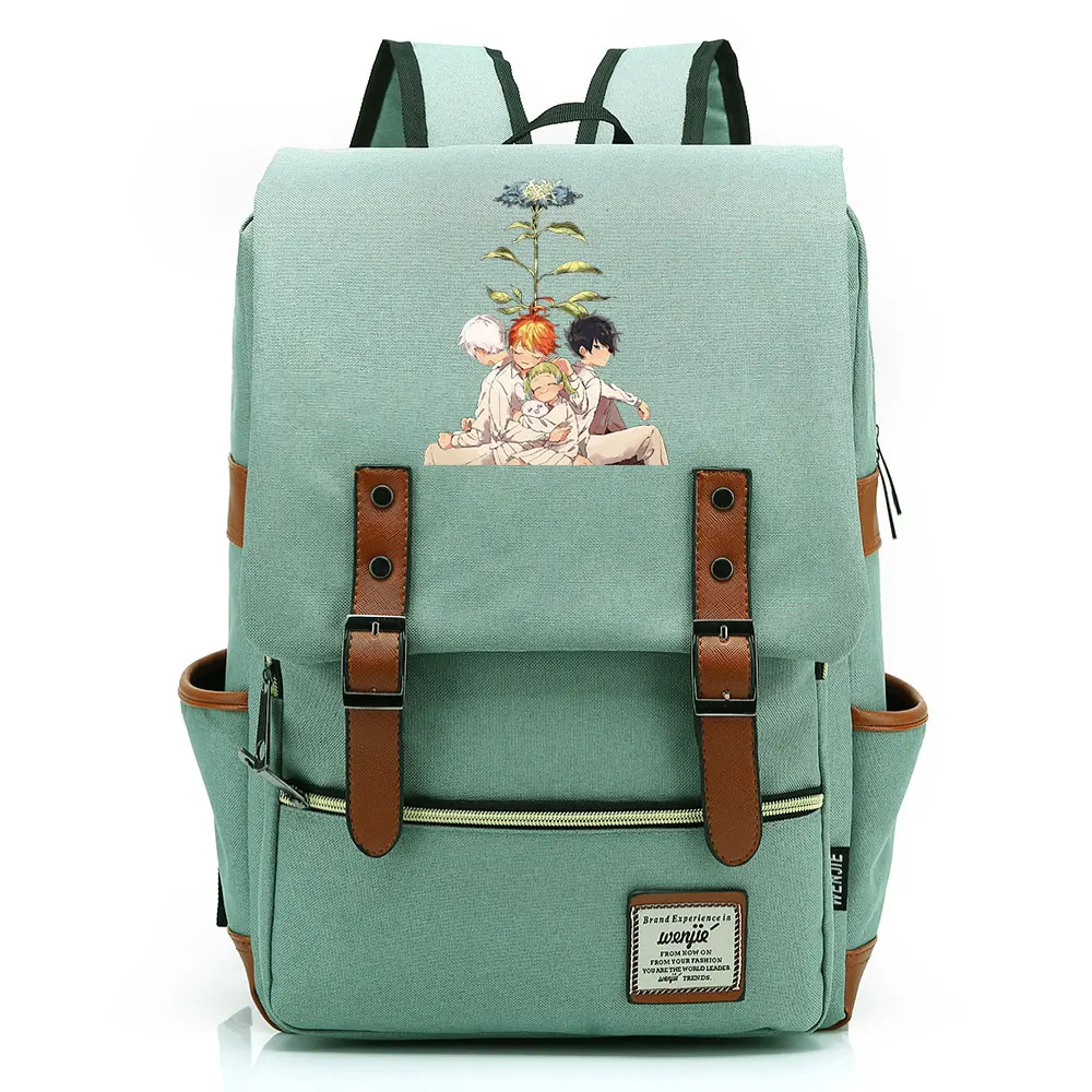 

Anime The Promised Neverland Girl Boy Kids Student School Book Bags Teenagers Canvas Women Bagpack Men Laptop Travel Backpack