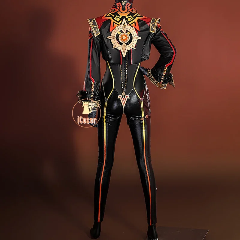 Genshin Impact Mavuika Cosplay Costume Wig Uniform Earrings