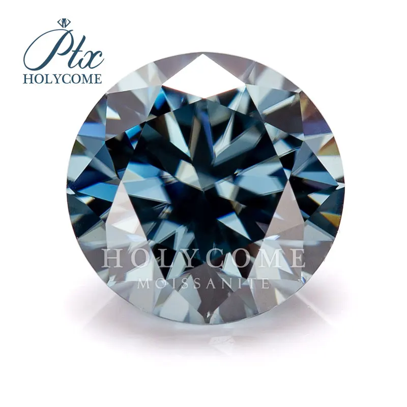 Holycome Moissanite GRA сертификат 3 мм-15 мм заводская цена VVS1 темно-синий круглый