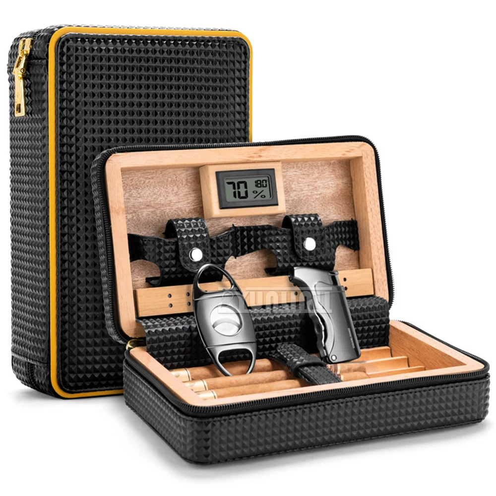 CLA-23KW1 Portable Humidor Cigar Box 4 PCS Humidifier Pack for Traveling Smoking Set Cigar