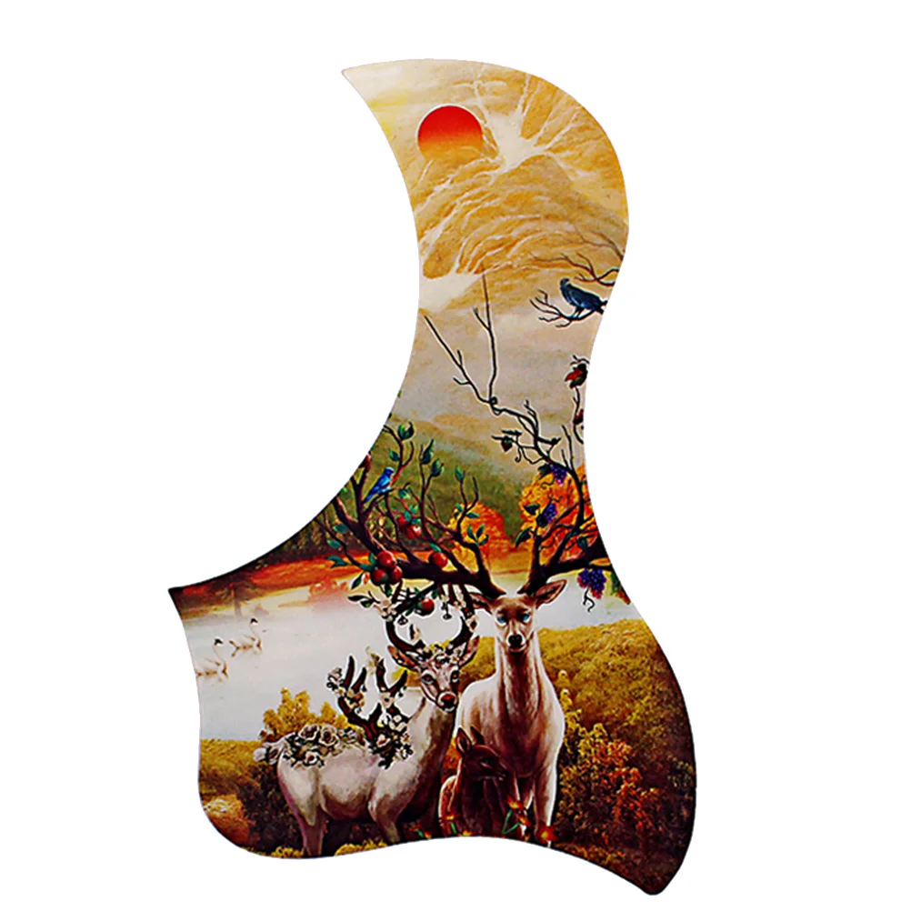 

Guitar Sticker Elk Pattern Acoustic Guitar Pickguard Self-adhesive Pick Guard Sticker for Guitar (Light Brown)