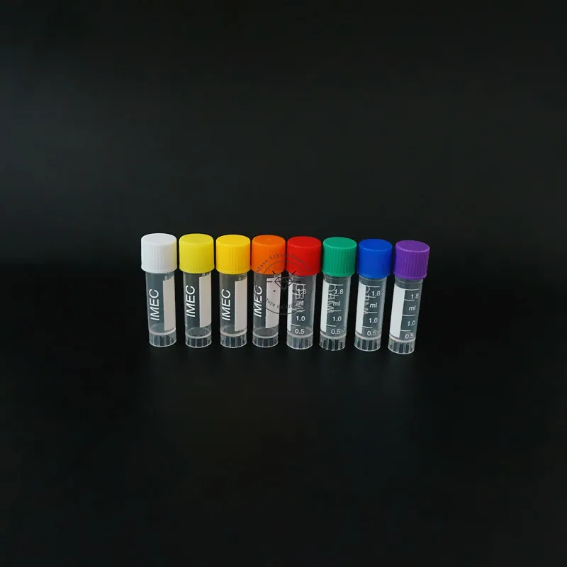 1.8ml(2ml) Graduated Lab Plastic Freezing Tube Cryo Preservative Tube Sample Cryovial With Cover 100-500Pcs/Lot plastic test tubes