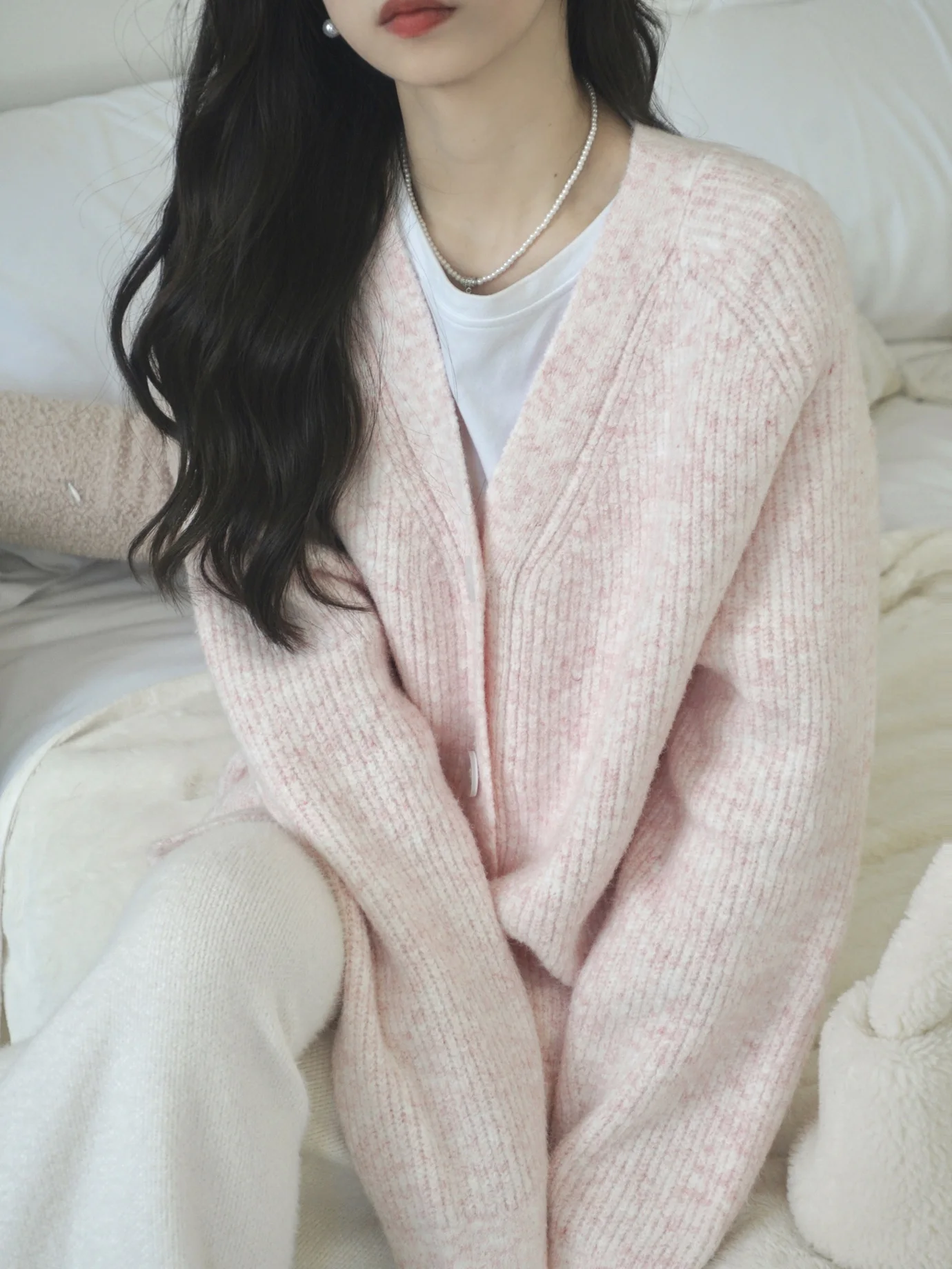

Women Casual Loose Wool V-Neck Knitted Single Breasted Cardigans Ladies Full Sleeve Sweaters Tops 2023 Autumn Winter S48