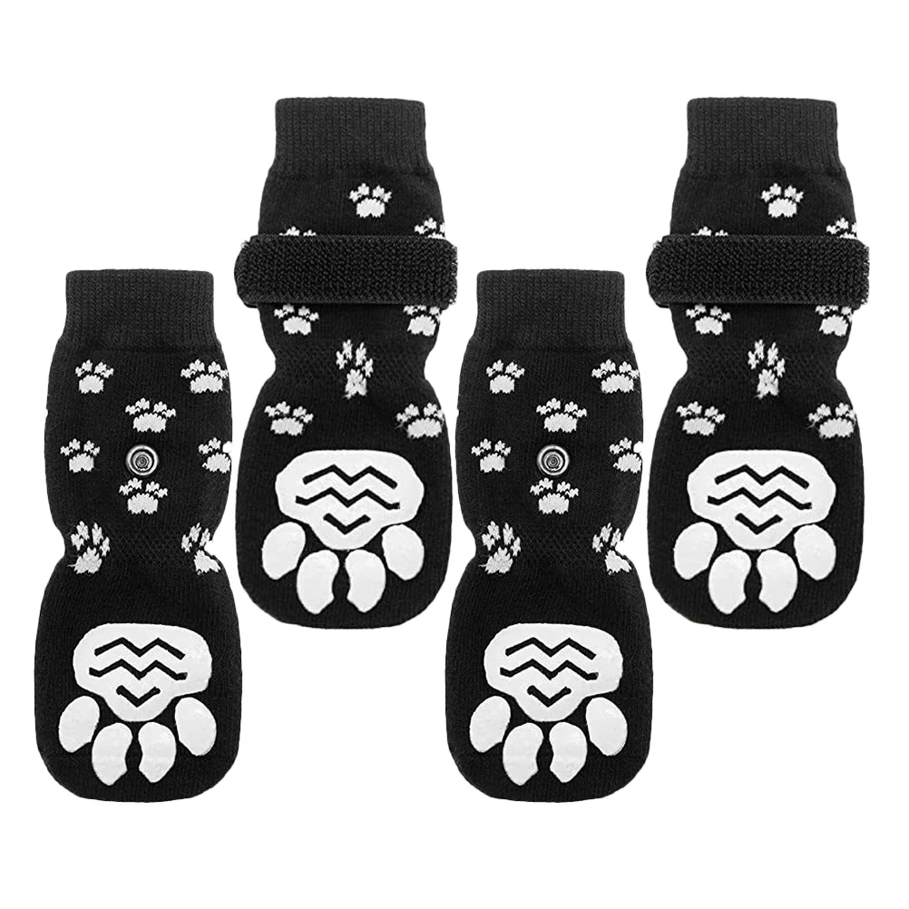 

2 Pairs Anti-slip Dog Socks Washable Adorable The Replaceable Paw Protectors Pet Pure Cotton Reusable Paws