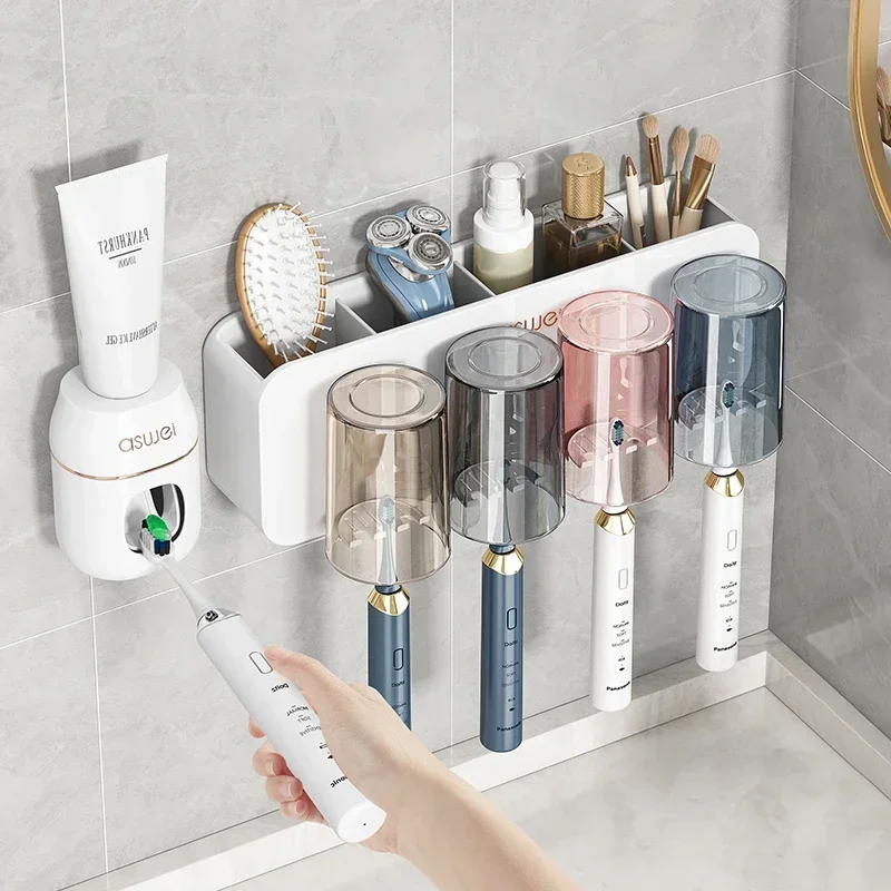 

toothbrush shelf, no punching tooth brushing cup, mouthwash cup, hanging wall shelf, wall mounted toilet, electric family set
