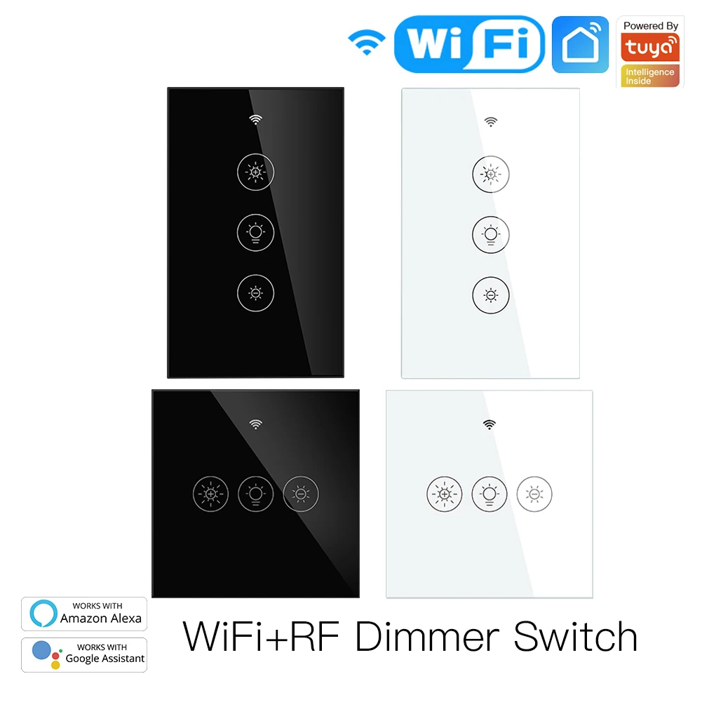 WiFi RF Smart Light Dimmer Switch 2/3Way Smart Life/Tuya APP Control Alexa Google Voice Assistants