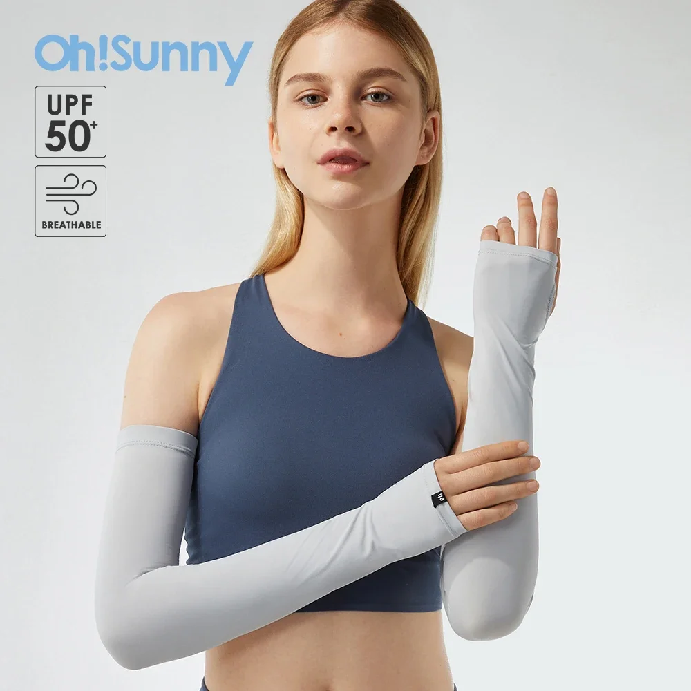 

OhSunny Outdoor Professional Anti-UV Arm Sleeves UPF50+ Sun Protection Hand Cover CoolChill Light Soft Driving Cycling Unisex