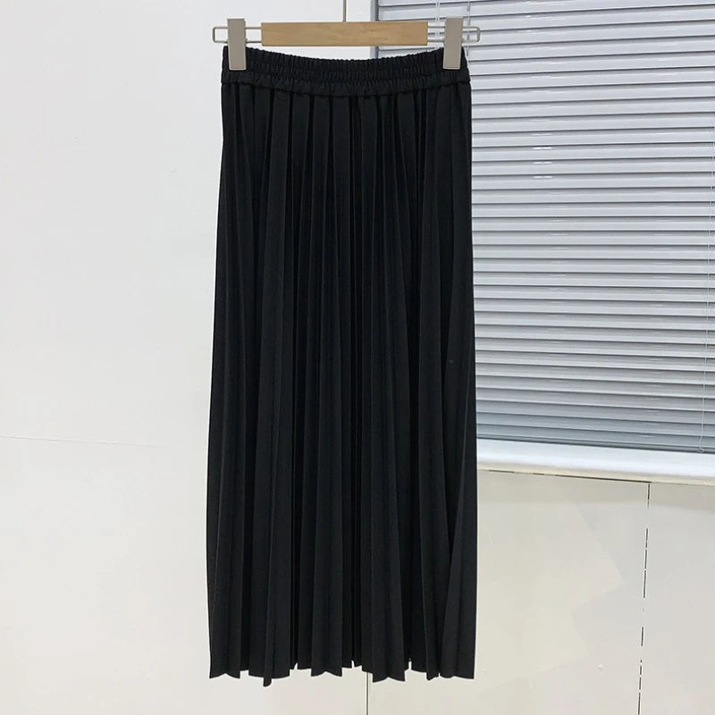 crop top and skirt Pleated Skirt Spring 2022 Women Fashion Midi Skirt Solid Color Loose Skirts Female Mid-calf Skirts Casual Women's Bottoms jean skirt